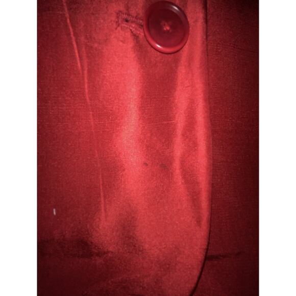 Lauren Ralph‎ Lauren Silk Blazer & Pant Set Women’s Size 6 Red 3 Button - Picture 10 of 16